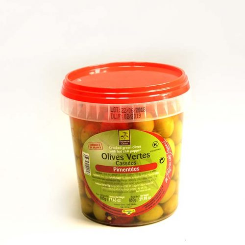 Olives Vertes Cassées Pimentées