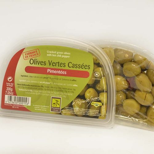 Olives Vertes Cassées Pimentées