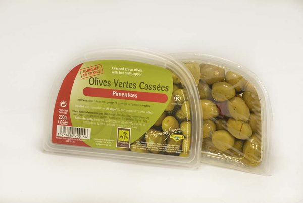 Olives Vertes Cassées Pimentées