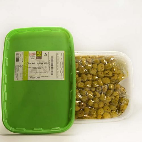 Olives Vertes Cassées au Pistou