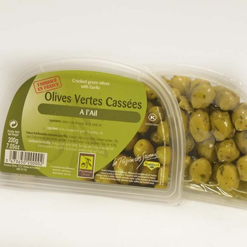 Olives Vertes Cassées à l'Ail