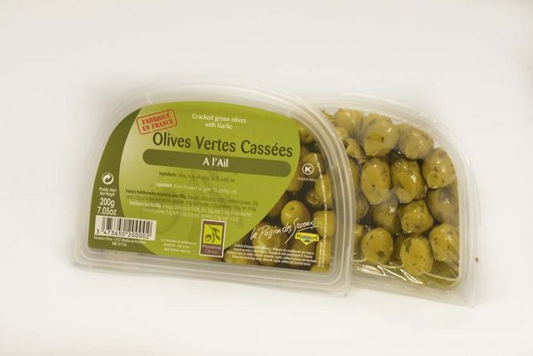 Olives Vertes Cassées à l'Ail