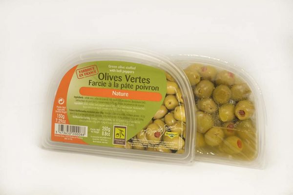 Olives Vertes farcies à la Pâte de Poivron