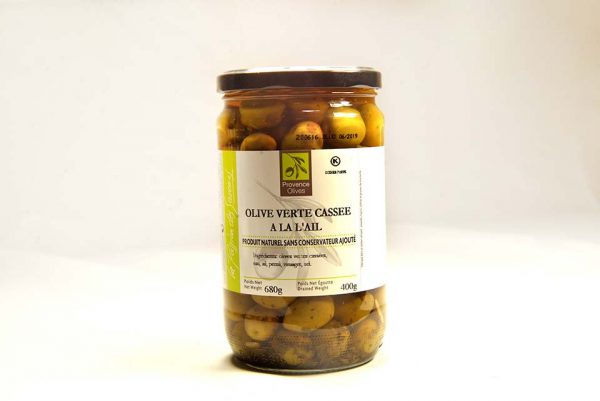 Olive cassée a l'ail