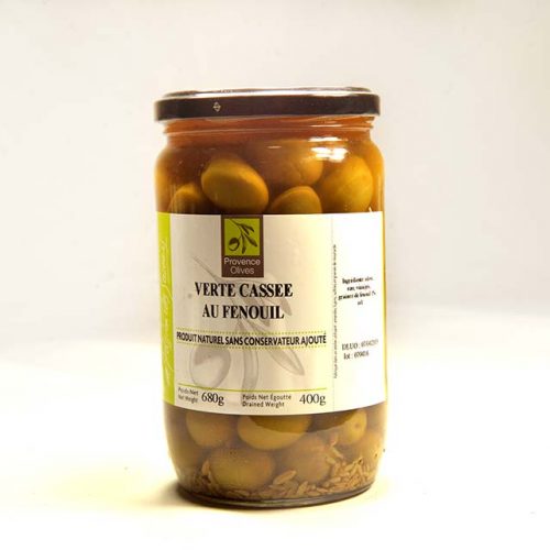 Olives vertes cassées au Fenouil