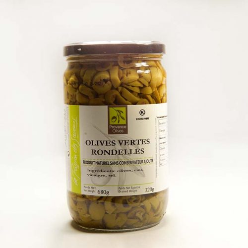 Olives vertes rondelles 400 grs