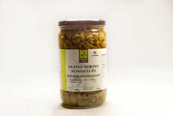 Olives vertes rondelles 400 grs